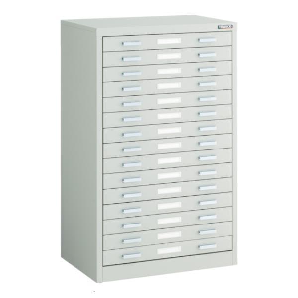 TRUSCO マップケース スチール A3X15段 541X360XH880 A31W15 [A3-...