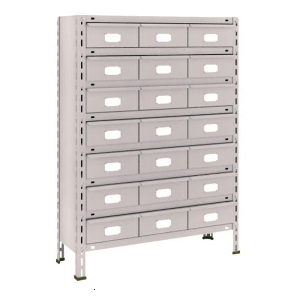 TRUSCO 軽量棚 875X300XH1200 スチール引出 大X21 43V808B7 (NG)...
