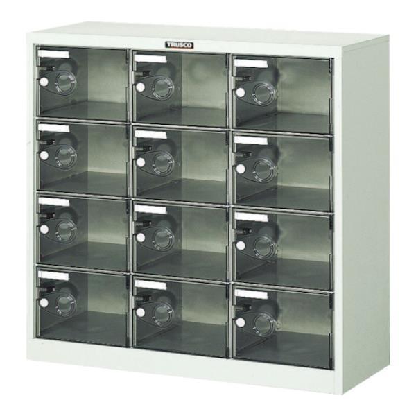 TRUSCO シューズケース 12人用 900X380XH880 透明 SC12PC [SC-12P...