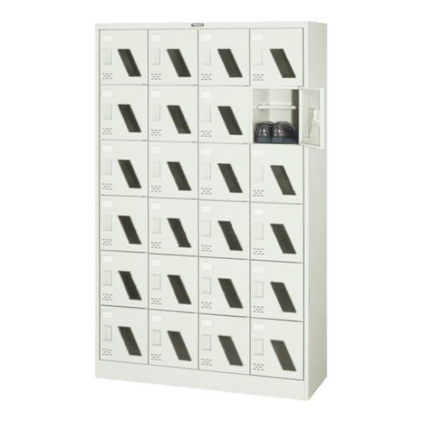 TRUSCO シューズケース 24人用 1050X380XH1700 棚付 窓付 SC24WM [S...