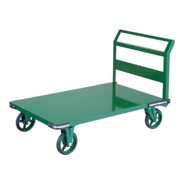TRUSCO 鋼鉄製運搬車 1200X750 ハンドル側自在車 鋳物車輪 OH1R [OH-1R][...