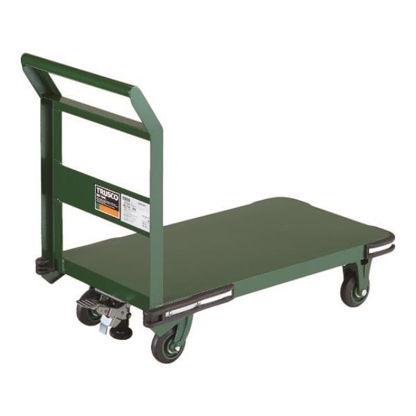 TRUSCO 鋼鉄製運搬車 800X450 ハンドル側自在車 鋳物車輪 LS付 OH3RSS [OH...