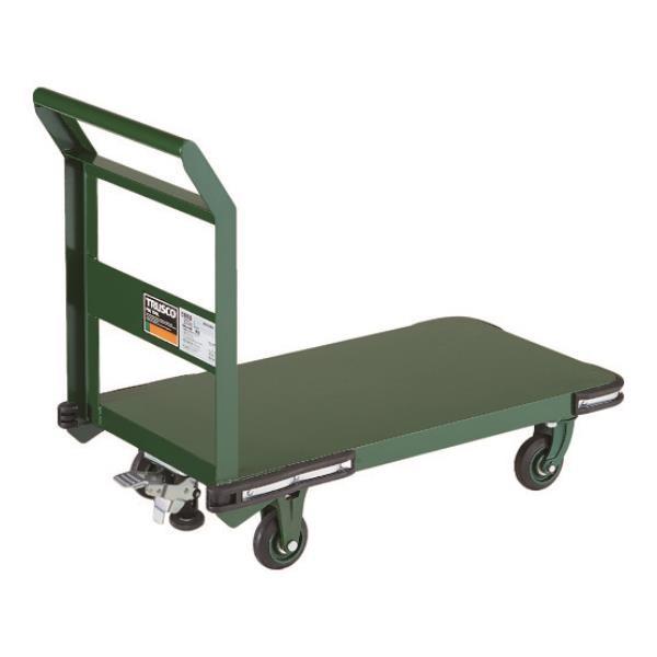 TRUSCO 鋼鉄製運搬車 800X450 Φ100鋳物車輪 LS付 OH3SS [OH-3SS][...