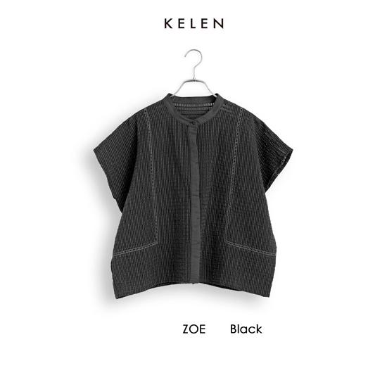 KELEN / ケレン シアーチェックワイドブラウス ZOE LKL24SBL2137 半袖シャツ