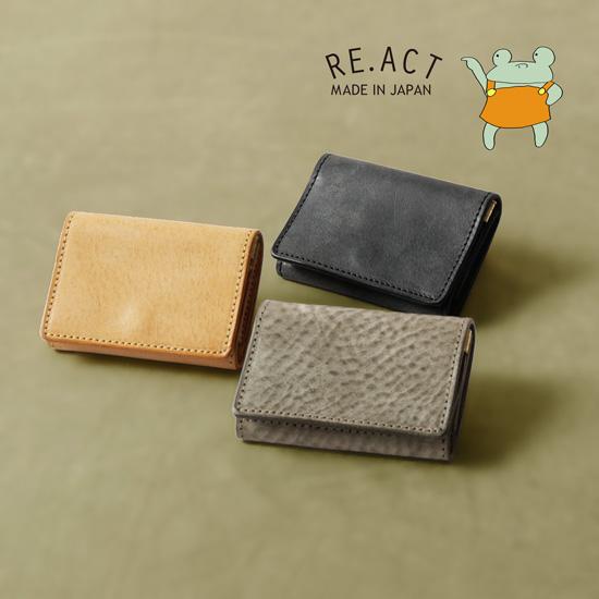 Re-ACT / リアクト アラスカレザー 3つ折りミニウォレット RA2203-004AK 牛革 ...