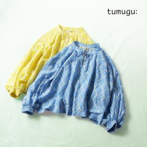 tumugu / ツムグ 水彩プリントコットンシルクプルオーバー TB22136｜minatogawaradio