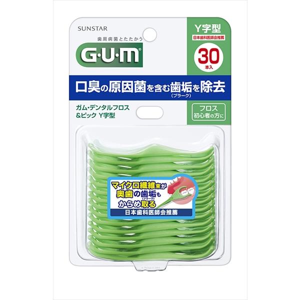 【お徳用 6 セット】 GUM(ガム) デンタルフロス&amp;ピック Y字型 30本入×6セット まとめ買...