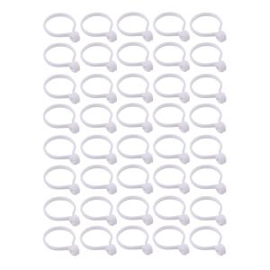 (40個セット) カーテン 用 スライド リング カーテン リング プラスチック ホワイト (送料無料)mmk-k53｜mind1