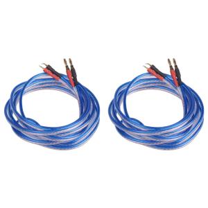 LRセット バナナプラグ 加工済 ⇔ 針プラグ 付 300芯(×2) 青 完成品 各3m スピーカー ケーブル 2本1組セット (送料無料)mri-a73