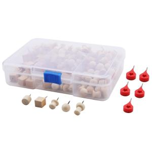 おしゃれ 木製 画びょう 5タイプ 計180個セット 地図マーカーピン5個付き