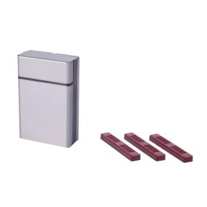 シガレットケース シガレットボックス グレー＆ タバコ 携帯加湿器 3個 ヒュミドール 喫煙具 手巻き (送料無料)mri-c52