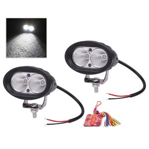 汎用 LED フォグランプ 20W 6500K 10‐30V IP67 広角 ホワイト 2個セット ワークライト 作業灯 お守り付 (送料無料)skr-d14