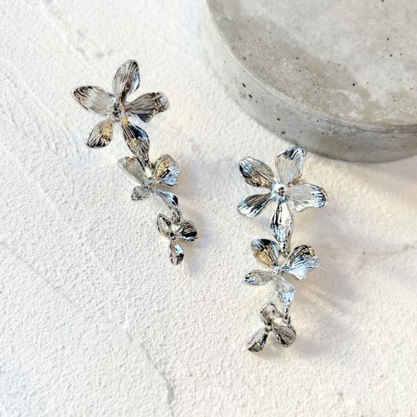 amplis・アンプリス fact pierce -Silver-  /  ピアス フラワー シルバ...