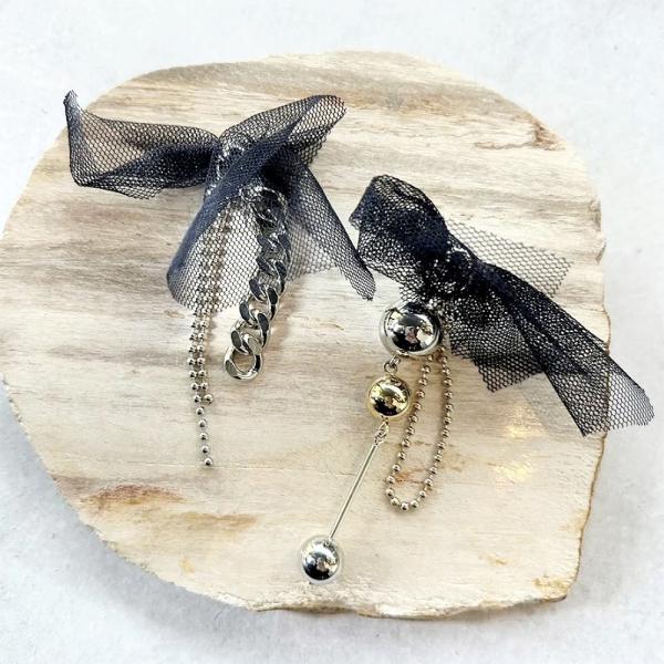 amplis・アンプリス merry pierce  /  ピアス シルバー ブラック