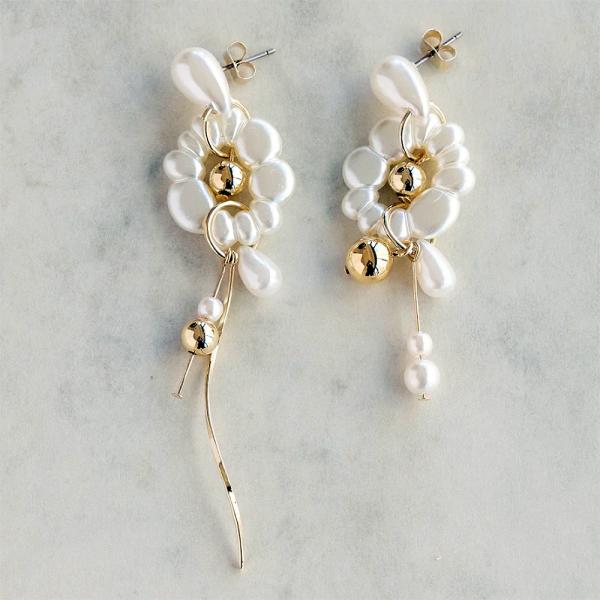 amplis・アンプリス prince pierce -Gold-  /  ピアス パール フラワー...