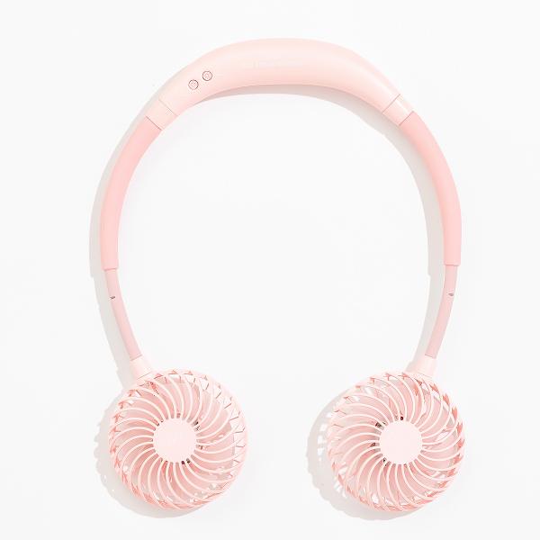 Bello・ベッロ　FOLDING FAN -Pink-  /  首掛け ポータブル扇風機 ハンズフ...