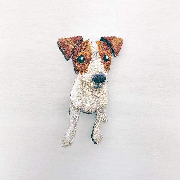 LM・エルム ブローチ ジャックラッセルテリア  /  立体刺繍アクセサリー DOG ブラウン