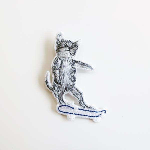 LM・エルム ブローチ ネコスケボー  /  立体刺繍アクセサリー 猫 cat
