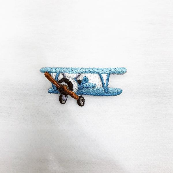 LM・エルム ブローチ プロペラ機 (ブルー)  /  立体刺繍アクセサリー 飛行機