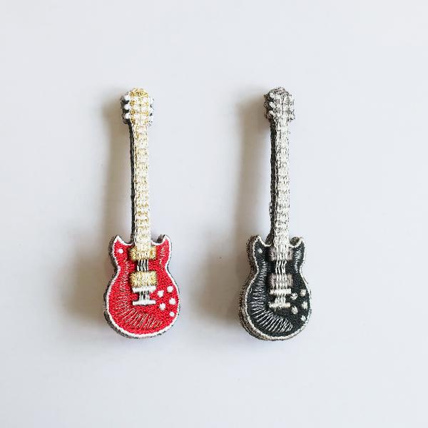 LM・エルム ブローチ エレキギター  /  立体刺繍アクセサリー