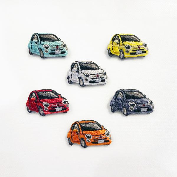 LM・エルム ブローチ フィアット チンクエチェント500  /  立体刺繍アクセサリー FIAT ...
