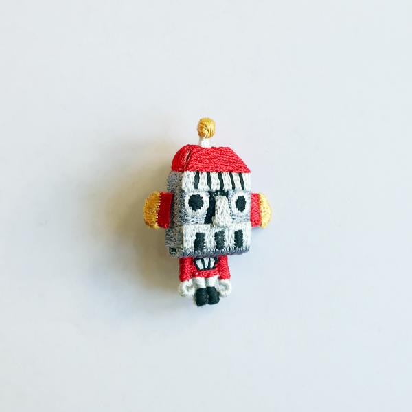 LM・エルム ブローチ ロボット  /  立体刺繍アクセサリー