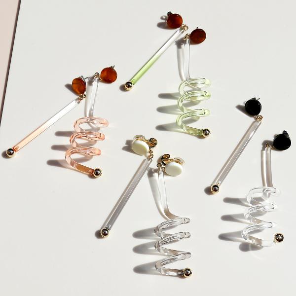 O/OVAL・オーバル　Earrings ER-035 asymmetry  /  イヤリング ニッ...