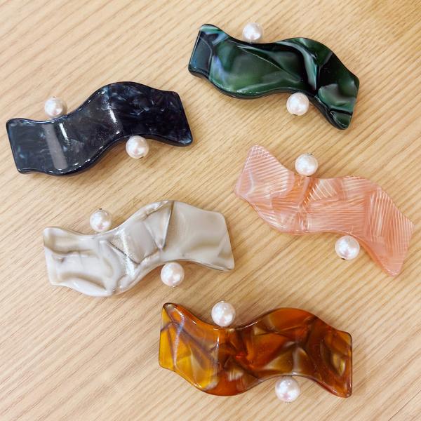 O/OVAL・オーバル　WAVE MIDDLE BARRETTE  /  バレッタ ヘアアレンジ パ...