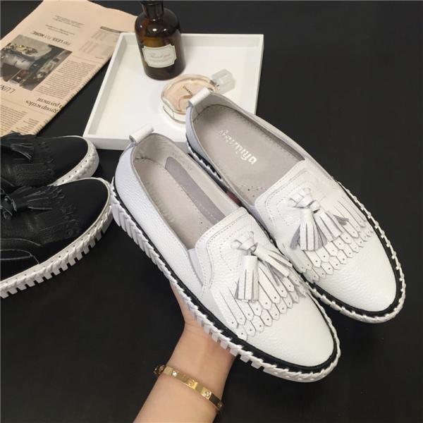 2color フリンジローファー レディースシューズ レザーフリンジ付きローファースニーカー パンプ...