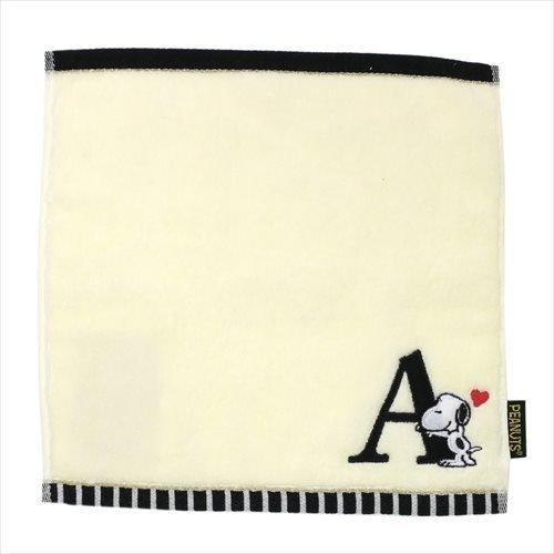 《新入学・新学期》スヌーピー イニシャルハンカチタオル/アルファベット A