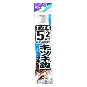 釣り 針 SASAME ささめ針 キツネ 針 白 糸付 針:5 ハリス:2｜mini-s