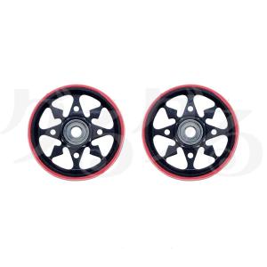 ノーブランド 19mmプラリング付アルミローラー ブラック(8本スポーク