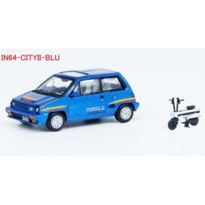 INNO64　IN64-CITYII-BLU　ホンダ シティ ターボ2 ブルー モトコンポ ホワイト...