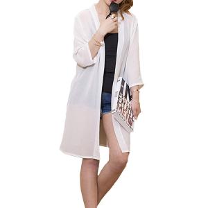 シフォン ガウン 透け感 サンガード リゾート ゆったり シースルー 無地 総柄 カーディガン アウター レディース