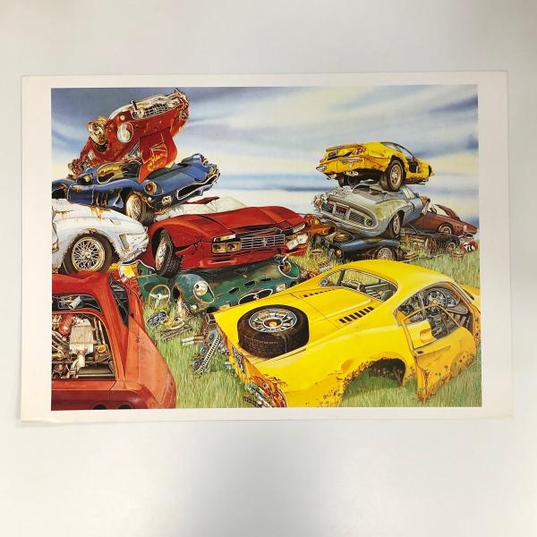 現品　Ferrari　イラストアートポスター