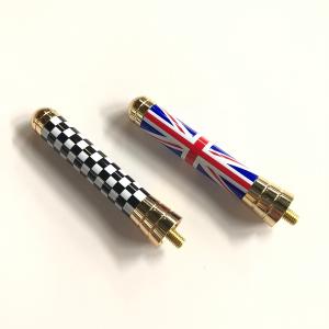 クラシックミニ用　ウルトラショートゴールドルーフアンテナ（ユニオンジャック/チェッカー）