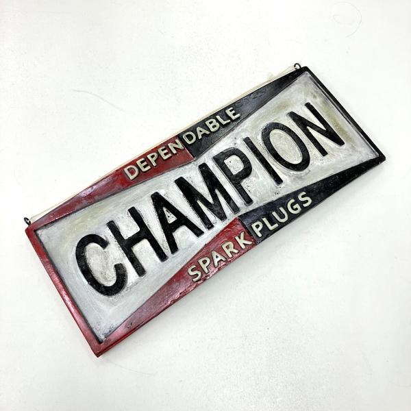 現品　CHAMPION SPARK PLUG　プレートディスプレイ看板