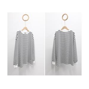 ボーダーtシャツ レディース 長袖ロンT【ネコ...の詳細画像2