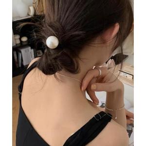 パールヘアゴム 韓国風 ヘアアクセサリー【ネコ...の詳細画像2