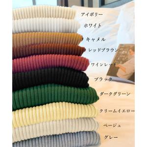 ボトルネックリブニットトップスレディース【ネコ...の詳細画像1