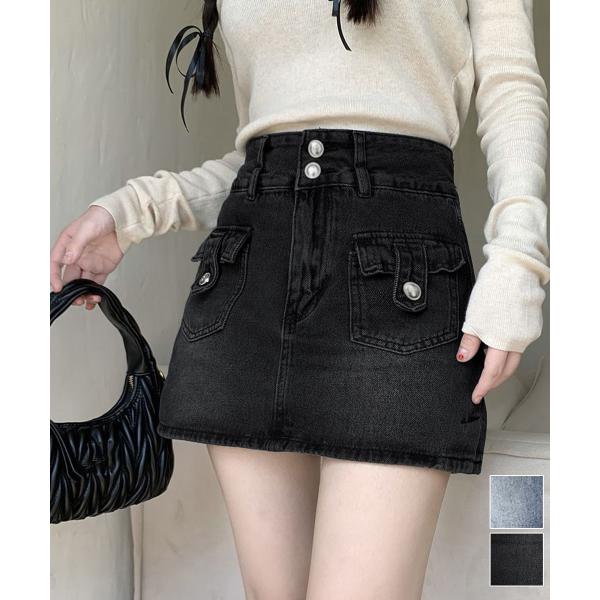 キュロットデニムスカート ハイウエスト【在庫限り】売り尽くしセール