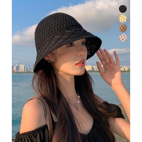 麦わら帽子 レディース バケットハット夏【ネコポス投函】