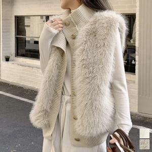 ファーベスト レディース リブニットジレ爆買