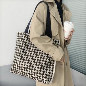 千鳥格子トートバッグ レディース 大容量【在庫...の詳細画像1