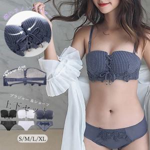 ノンワイヤー ブラジャー ショーツ セット ブラトップ