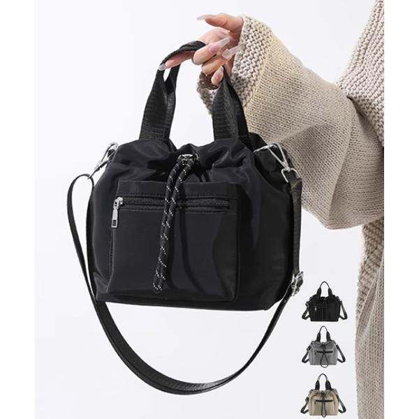 巾着ショルダーバッグ レディース 小さめ