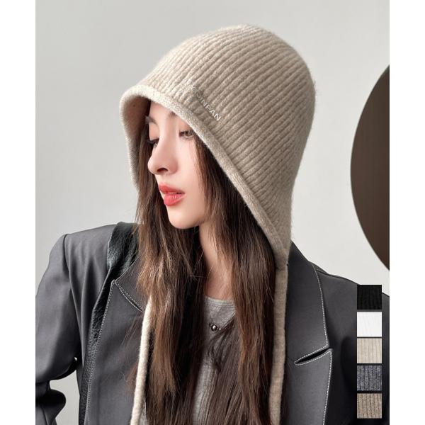 耳あて付き ニットハット 小顔ニット帽子【ネコポス投函】