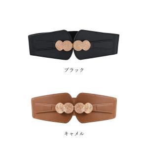バックルベルト レディース ゴム PU【ネコポ...の詳細画像1