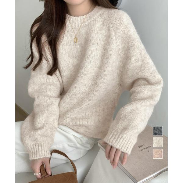 もちもちニットトップスきれいめセーター冬
