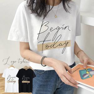 落書き文字 ｔシャツ レディース 半袖 カットソー プリント おしゃれ トップス ラウンドネック ロゴtシャツ 着やせ【ネコポス可】